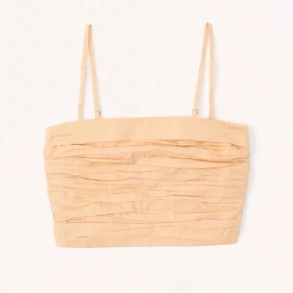 A&F Strapless Poplin Ruched Top - Picture 2 of 4